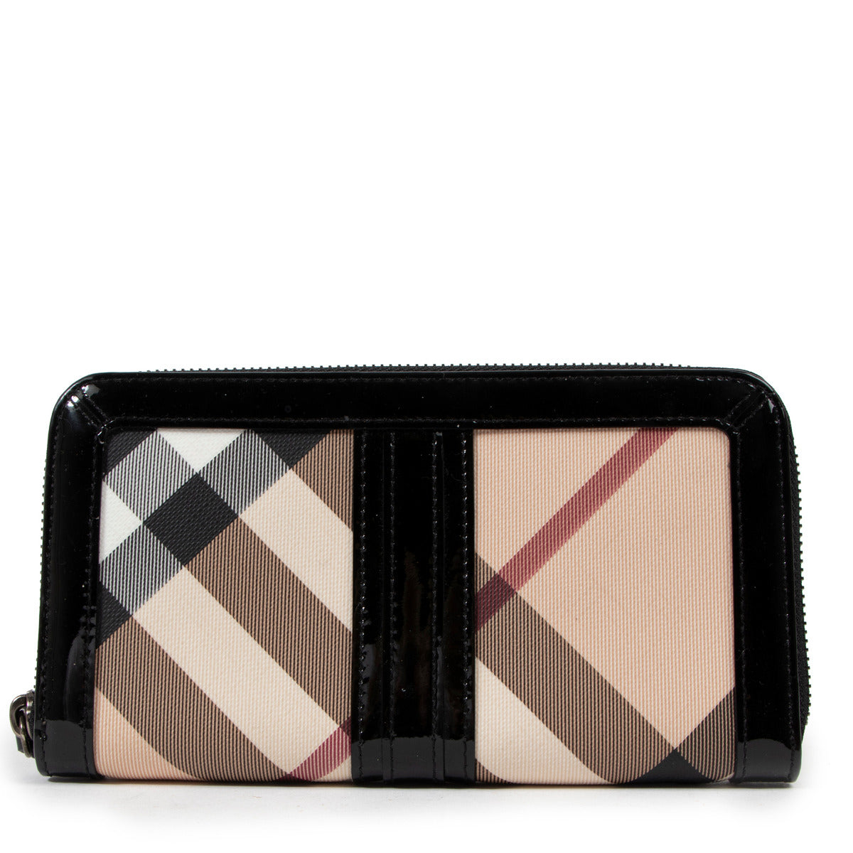 Burberry Check Pattern Zip Wallet