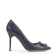 Manolo Blahnik Printed Jeweled Buckle Pumps - Size 40