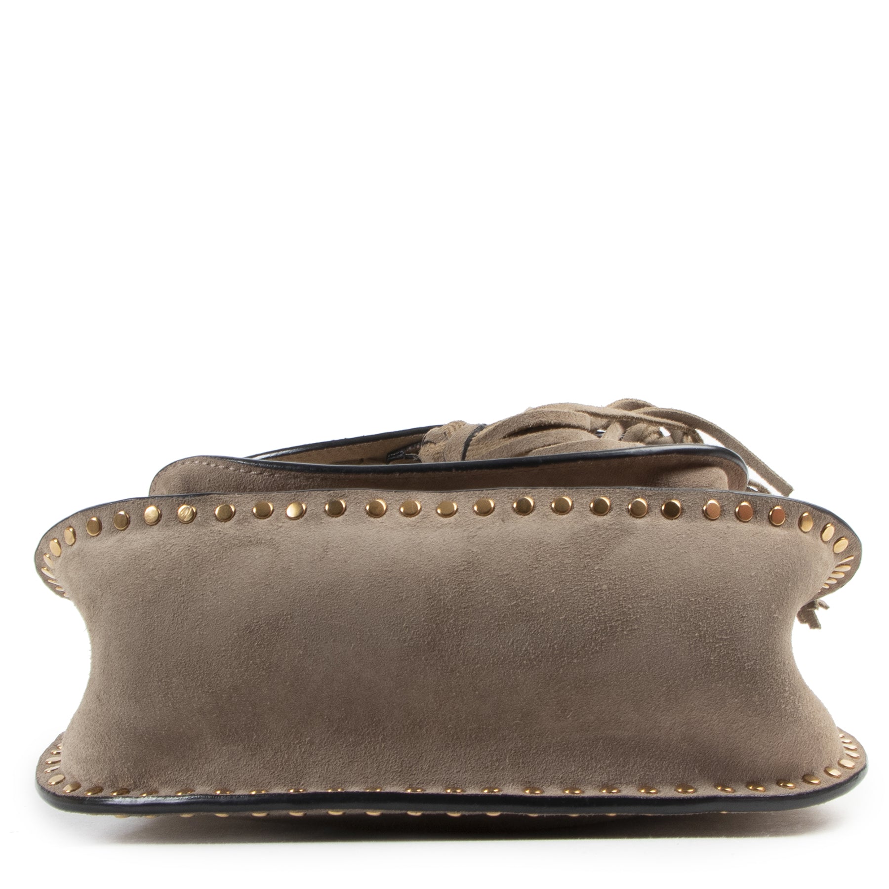 Authentic secondhand Chloé Grey Suede Hudson Small Crossbody Bag designer bags fashion luxury vintage webshop safe secure online shopping