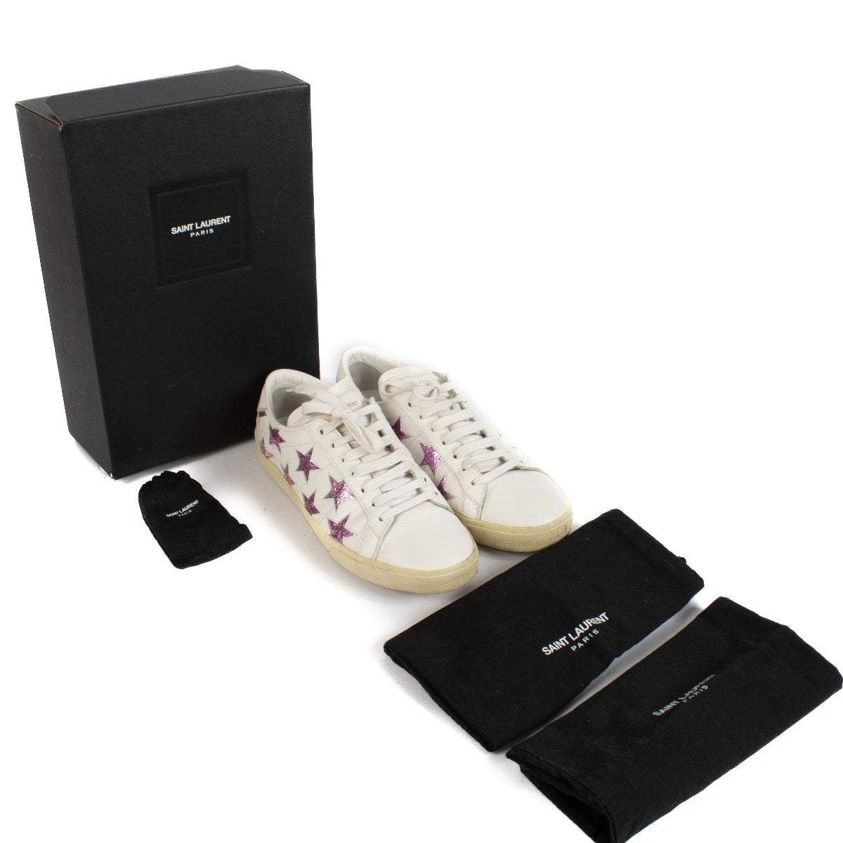 shop 100% authentic second hand Saint Laurent White Court Classic SL/06 Sneakers - Size 40 on Labellov.com