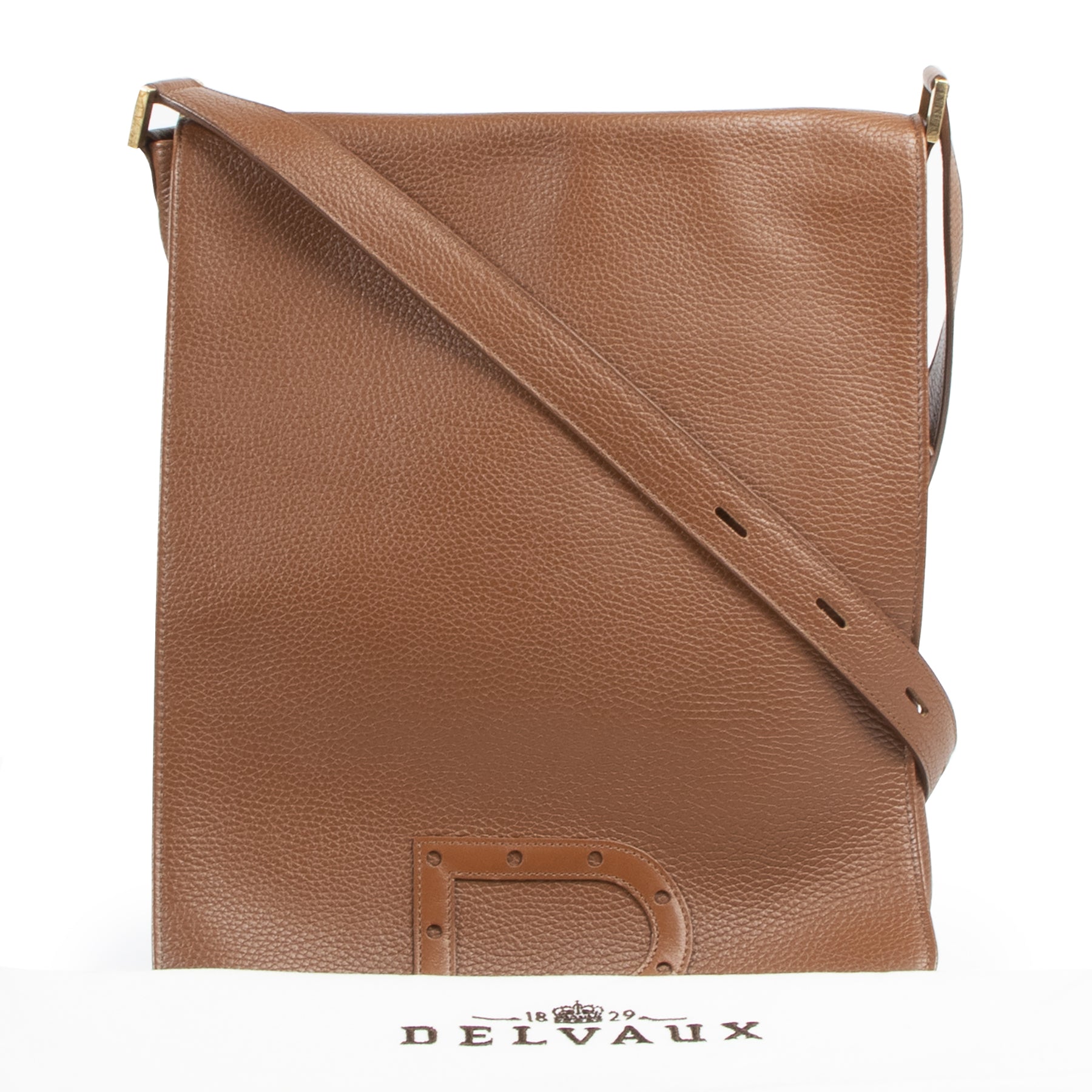 Authentic secondhand Delvaux Cognac Louise Baudrier Gm Shoulder Bag designer bags fashion luxury vintage webshop safe secure online shopping