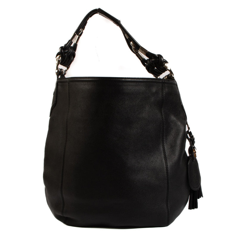 Shop safe online at Labellov in Antwerp, Brussels and Knokke this 100% authentic second hand Gucci Black Leather Techno Horsebit XL Hobo Bag