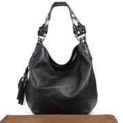 Authentic secondhand Gucci Black Calfskin Large Techno Horsebit Hobo Bag designer bags fashion luxury vintage webshop safe secure online shopping