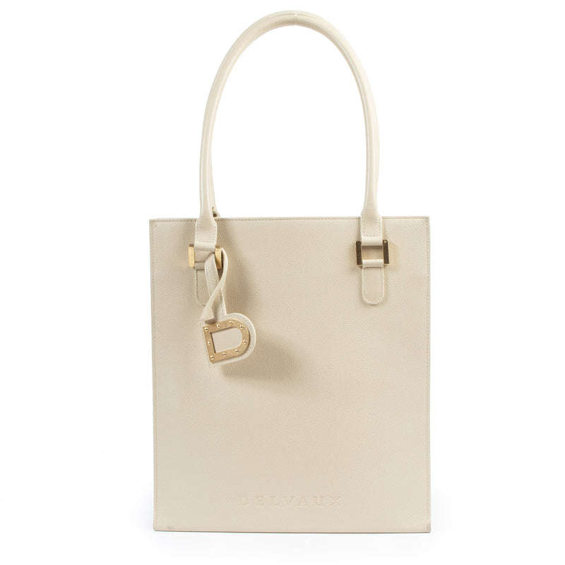 Delvaux Beige Leather Le Jeff Top Handle Bag
