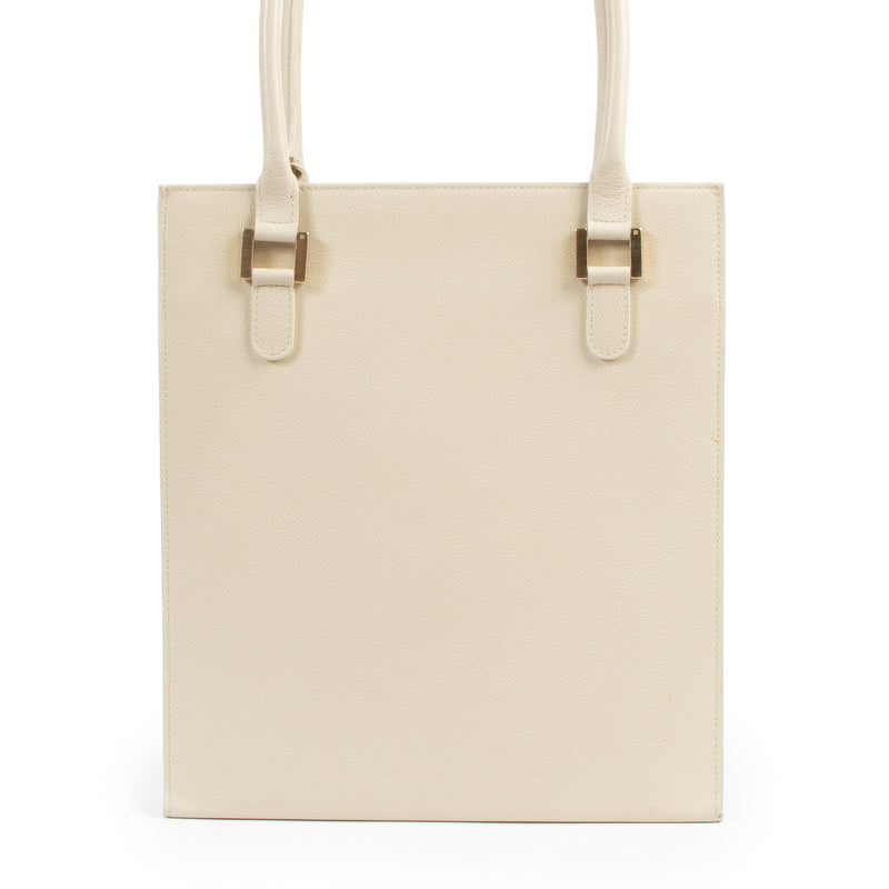 Delvaux Beige Leather Le Jeff Top Handle Bag