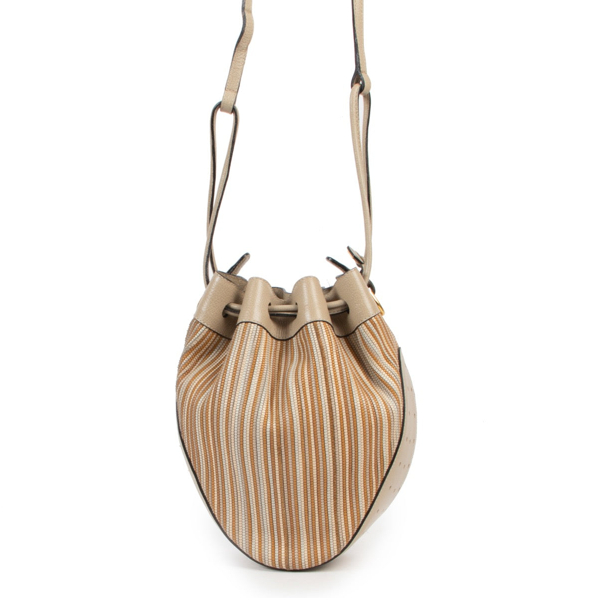 Shop safe online 100% authentic second hand Delvaux Beige Toile De Cuir Crossbody Bag in very good, excellent condition at the right price at Labellov in Antwerp.