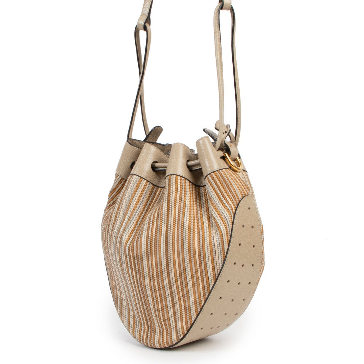 Shop safe online 100% authentic second hand Delvaux Beige Toile De Cuir Crossbody Bag in very good, excellent condition at the right price at Labellov in Antwerp.