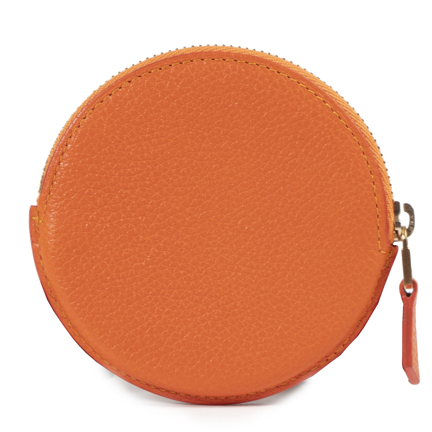 Authentic secondhand Delvaux Orange Leather Zip Coin Wallet designer accessories fashion luxury vintage webshop safe secure online shopping