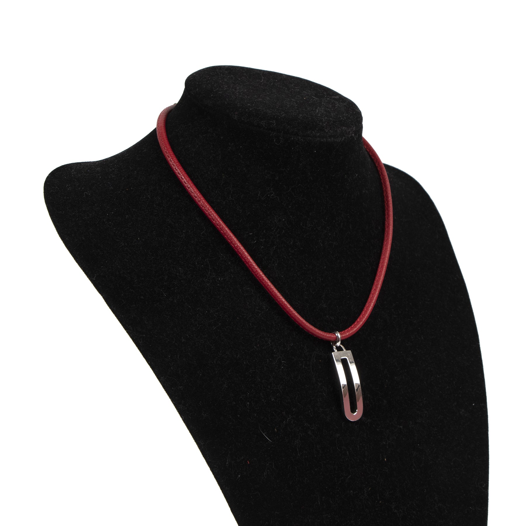 koop veilig online Delvaux Red Leather Necklace
