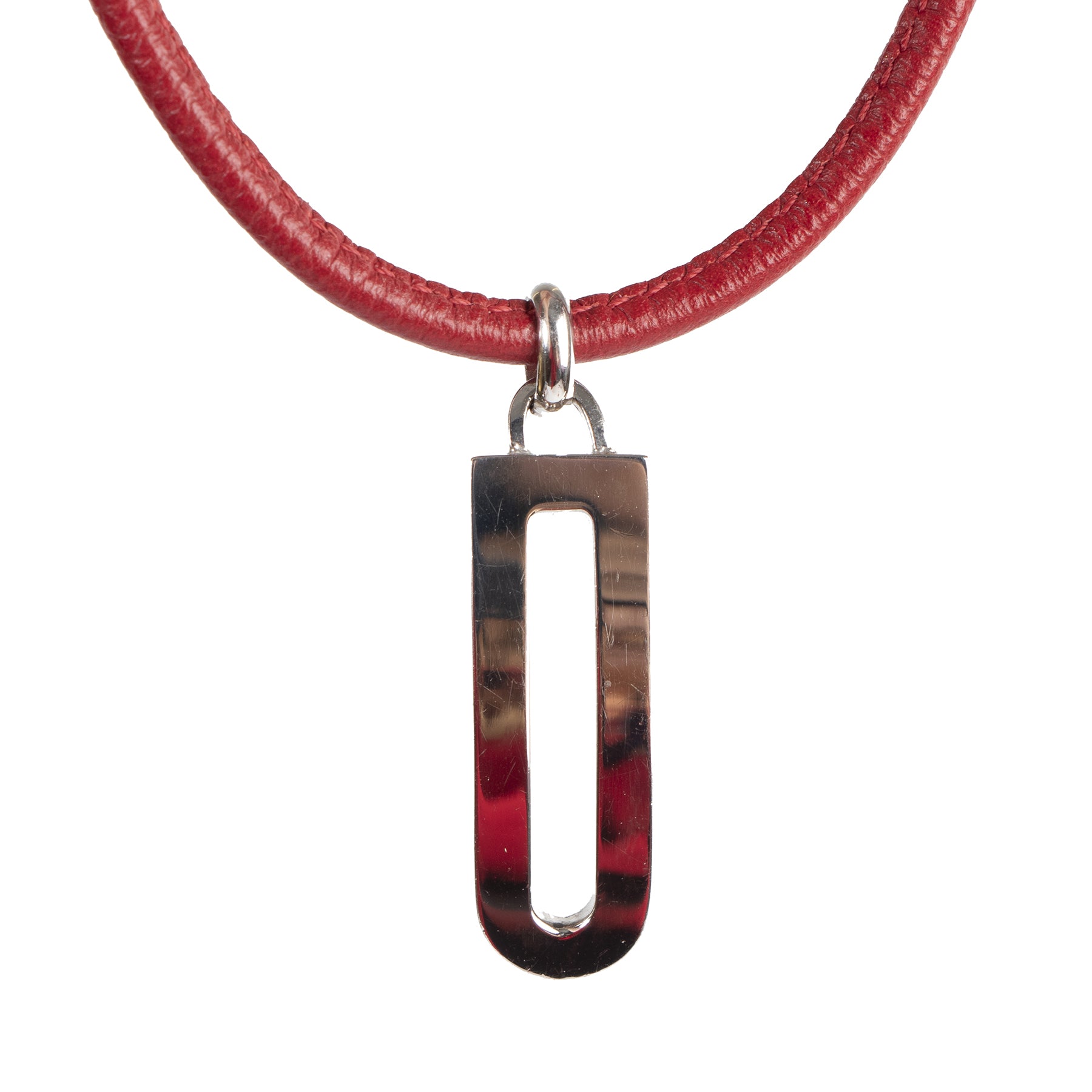 shop Delvaux Red Leather Necklace