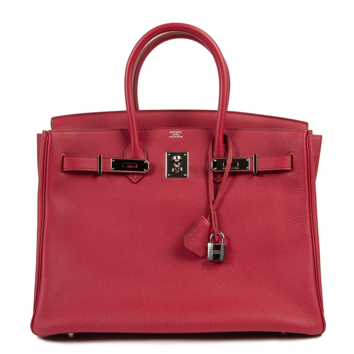 Shop safe online 100% authentic Hermès Birkin 35 cm Rubis Togo PHW in as new condition at the right price at Labellov in Antwerp.