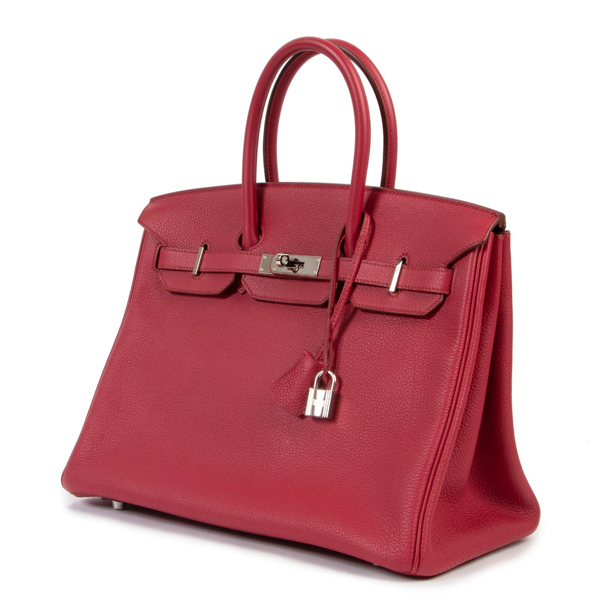 Shop safe online 100% authentic Hermès Birkin 35 cm Rubis Togo PHW in as new condition at the right price at Labellov in Antwerp.