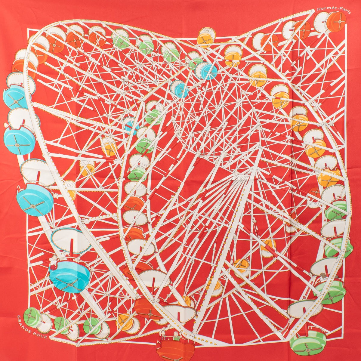 shop 100% authentic second hand Hermès Grande Roue Carré 90 Silk Scarf on Labellov.com