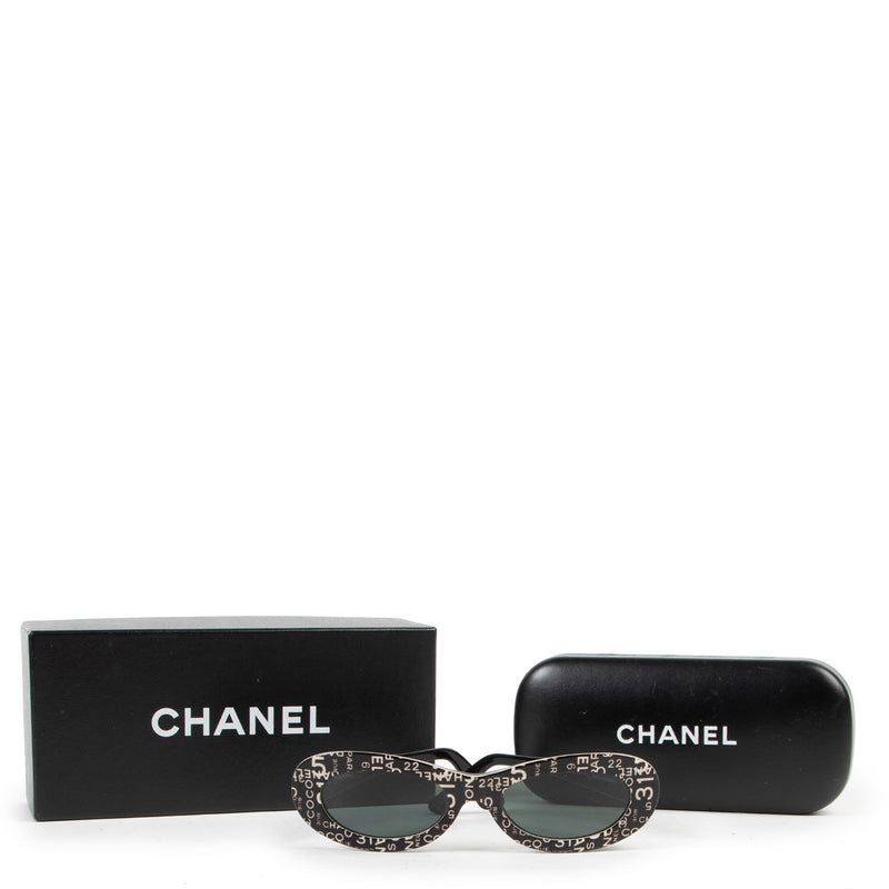 Chanel Black Oval Logo Sunglasses