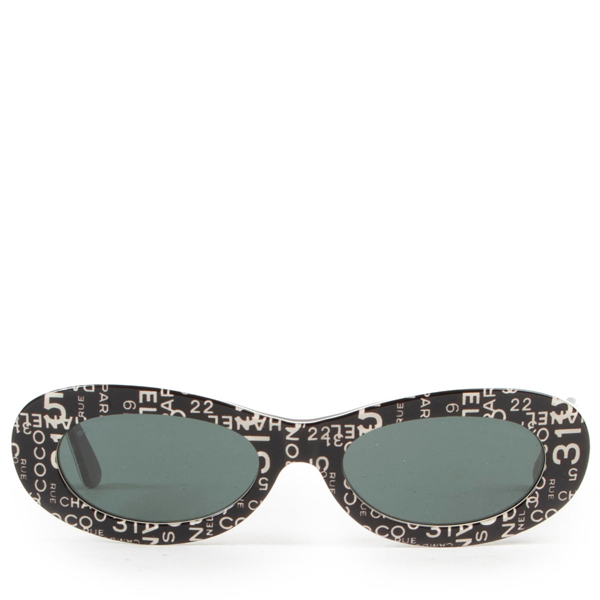 Chanel Black Oval Logo Sunglasses