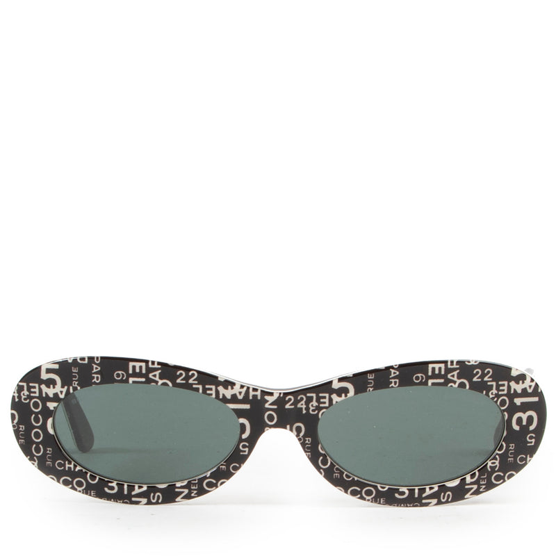 Chanel Black Oval Logo Sunglasses