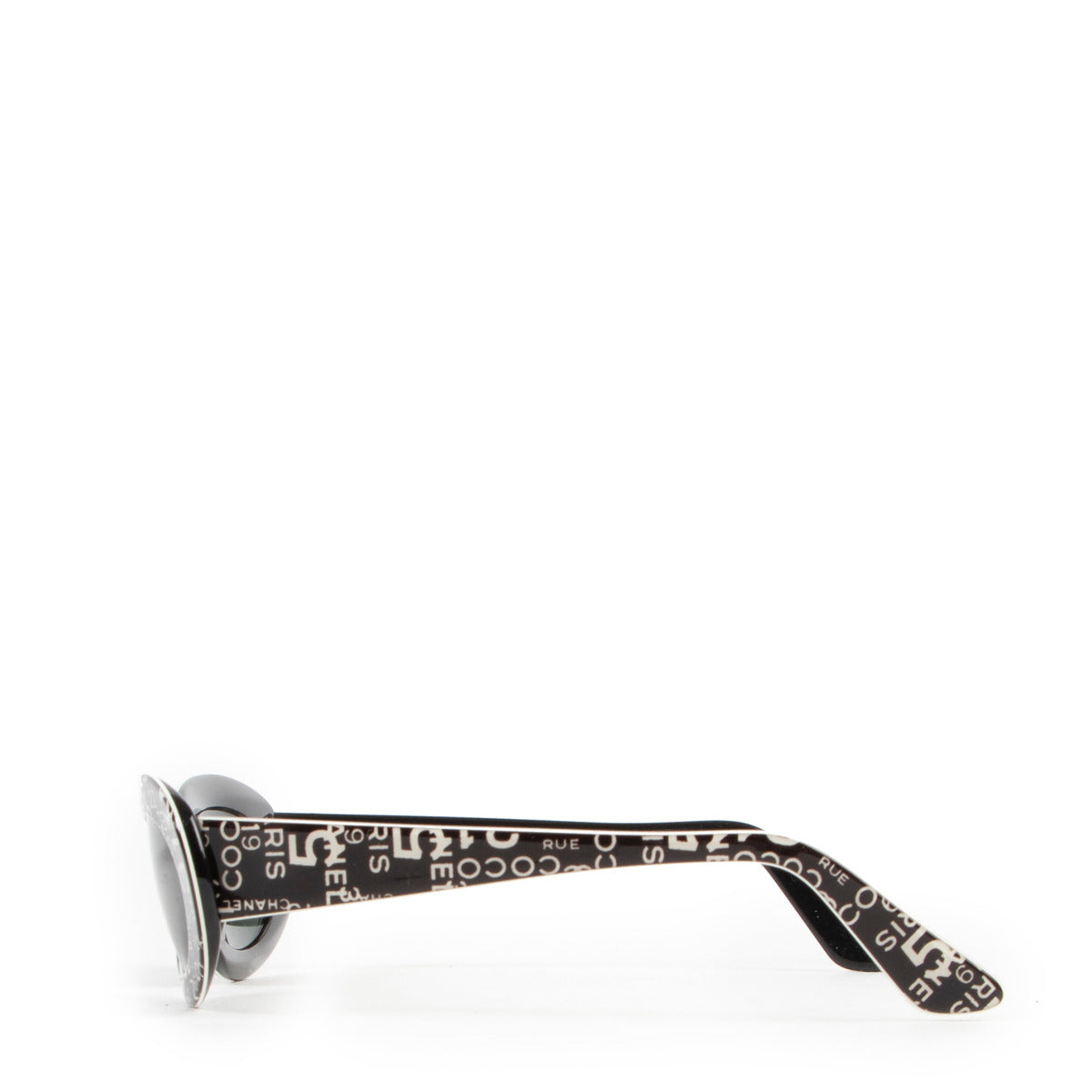 Chanel Black Oval Logo Sunglasses