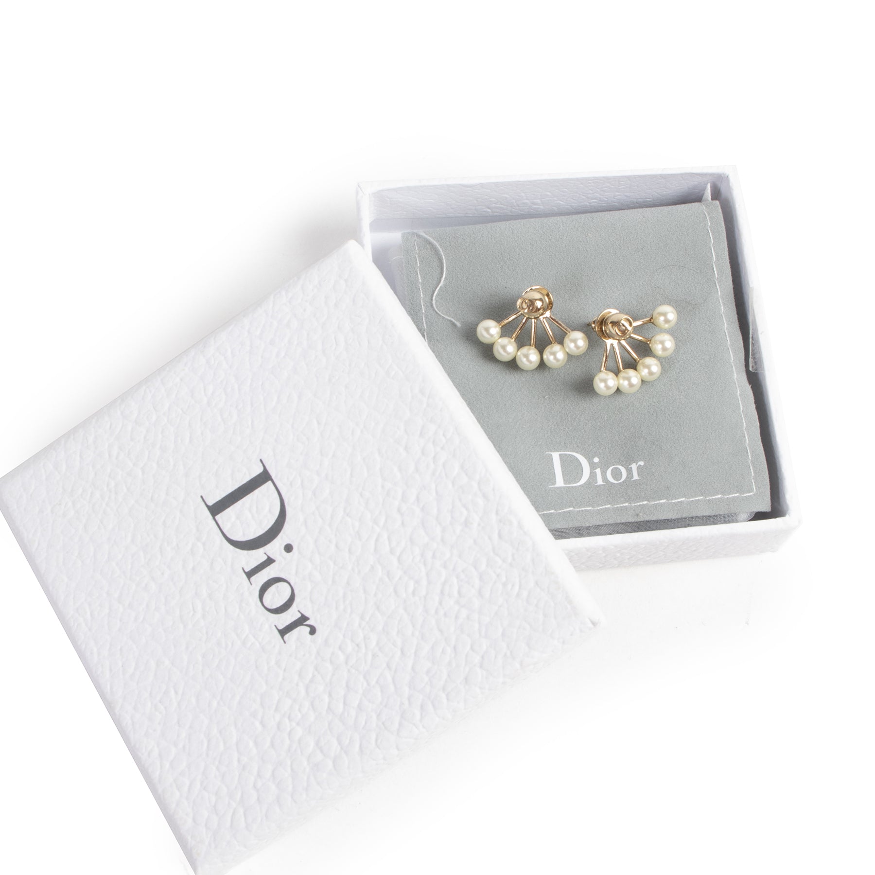 shop safe online Dior Gold La Petite Tribale 5 Pearls Earrings