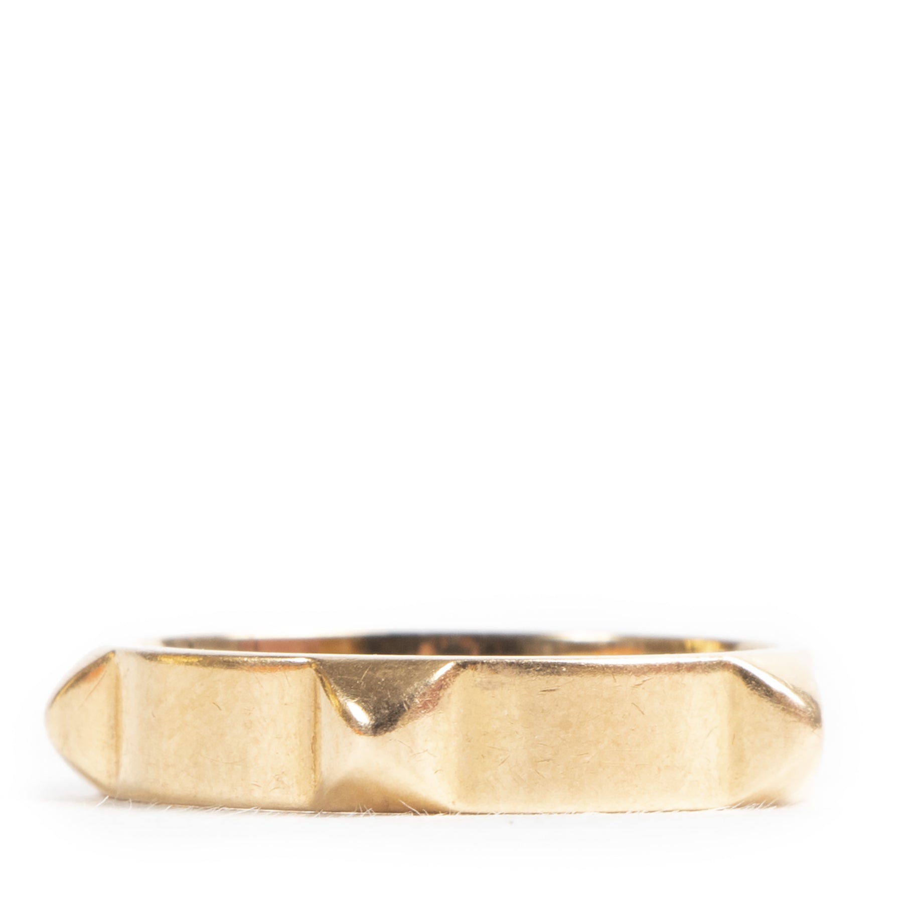 Hermes 18K Rose Gold Mini Clous Ring