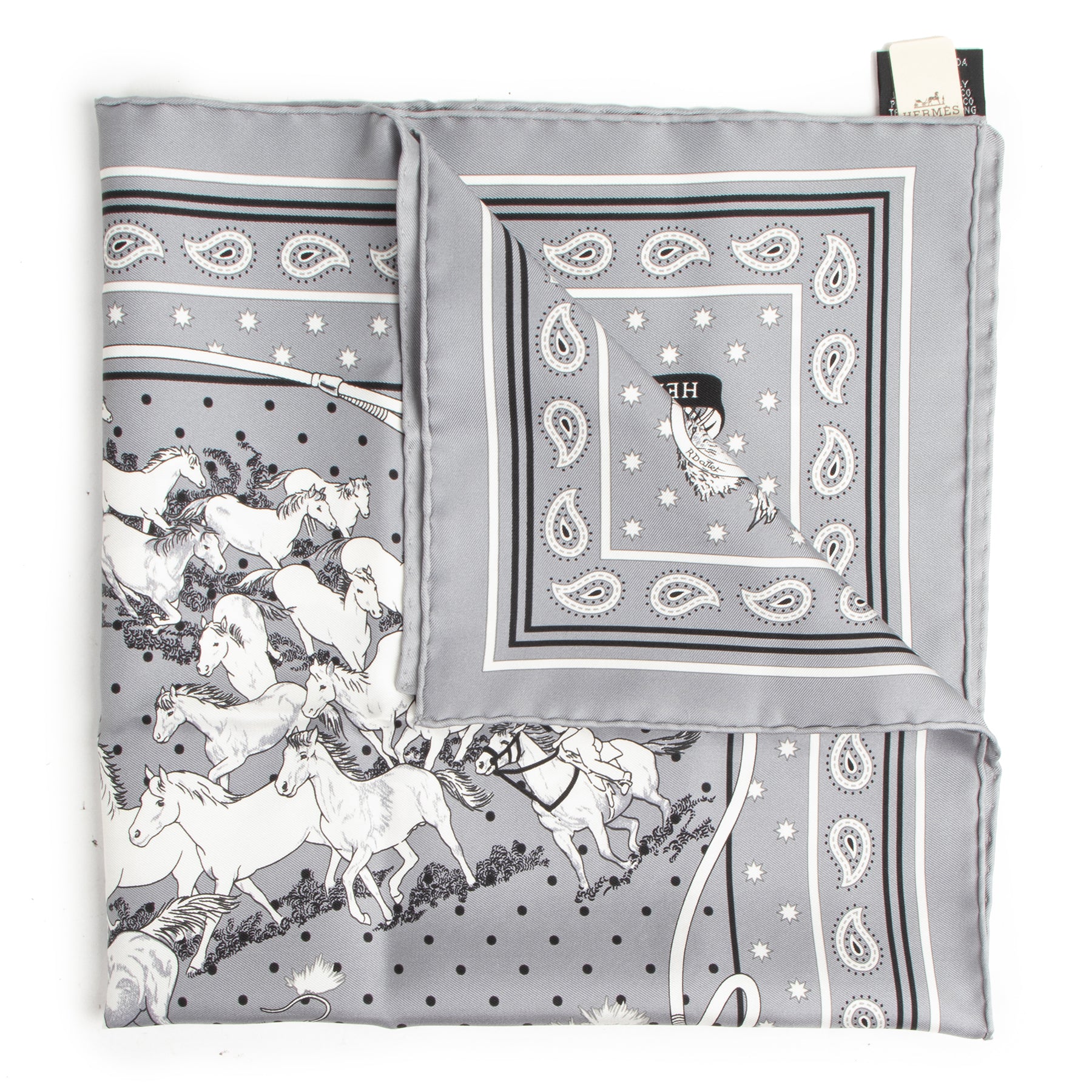 Hermès Les Mustangs Bandana Silk Carré for the best price at labellov secondhand luxury