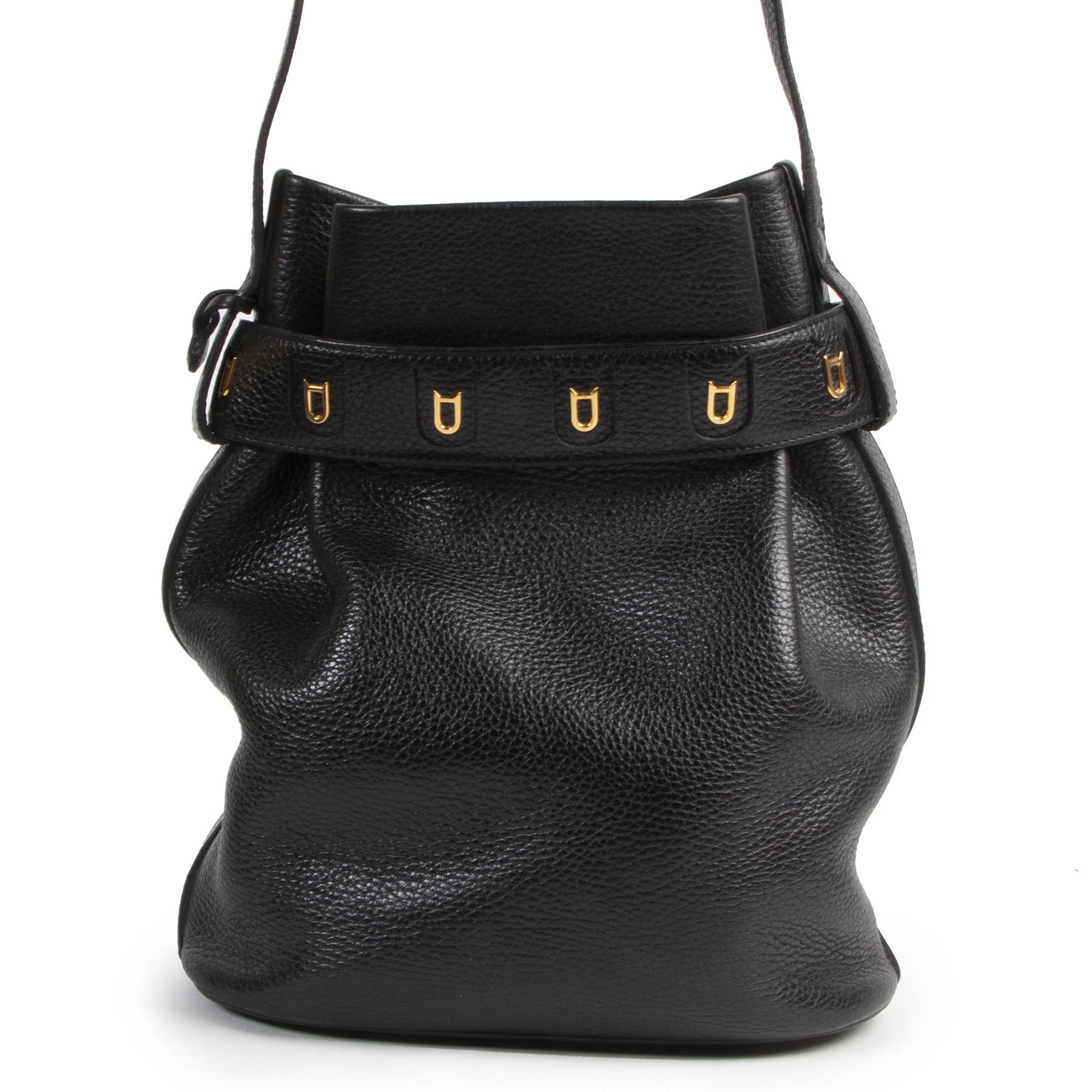 acheter en ligne seconde main Delvaux Black Calicot Bucket Bag