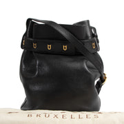 koop veilig online Delvaux Black Calicot Bucket Bag
