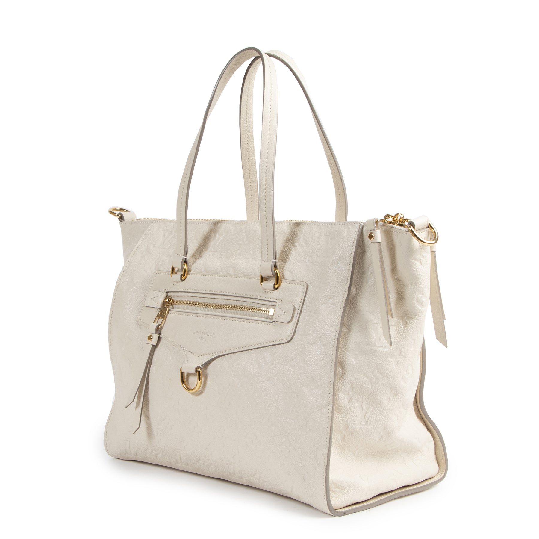 We buy and sell your authentic designer Louis Vuitton White Leather Lumineuse Empreinte PM Bag
