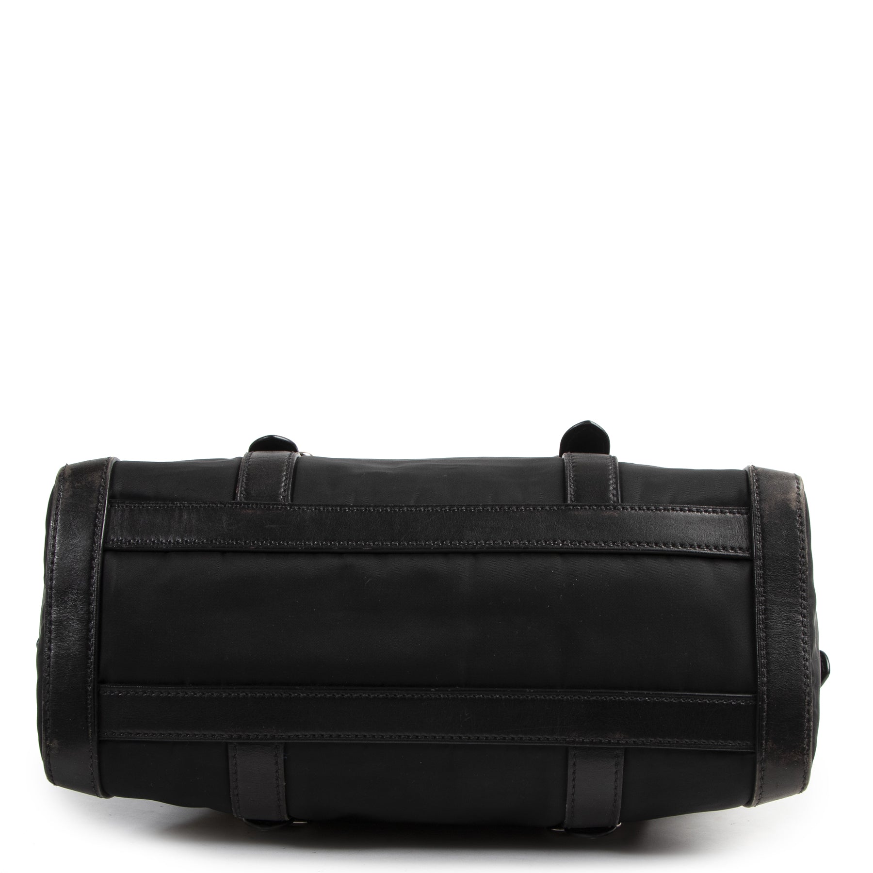 Prada Black Nylon Leather Shoulder Bag