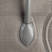shop safe online Celine Medium Grey Croco Embossed Luggage