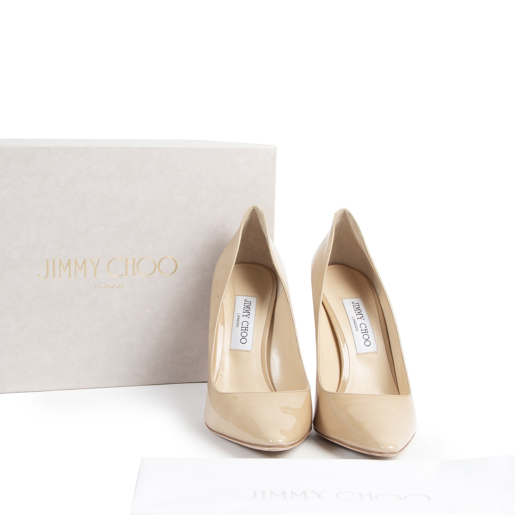 shop safe line Jimmy Choo Nude Patent Romy 100 Pumps - Size eu 40,5