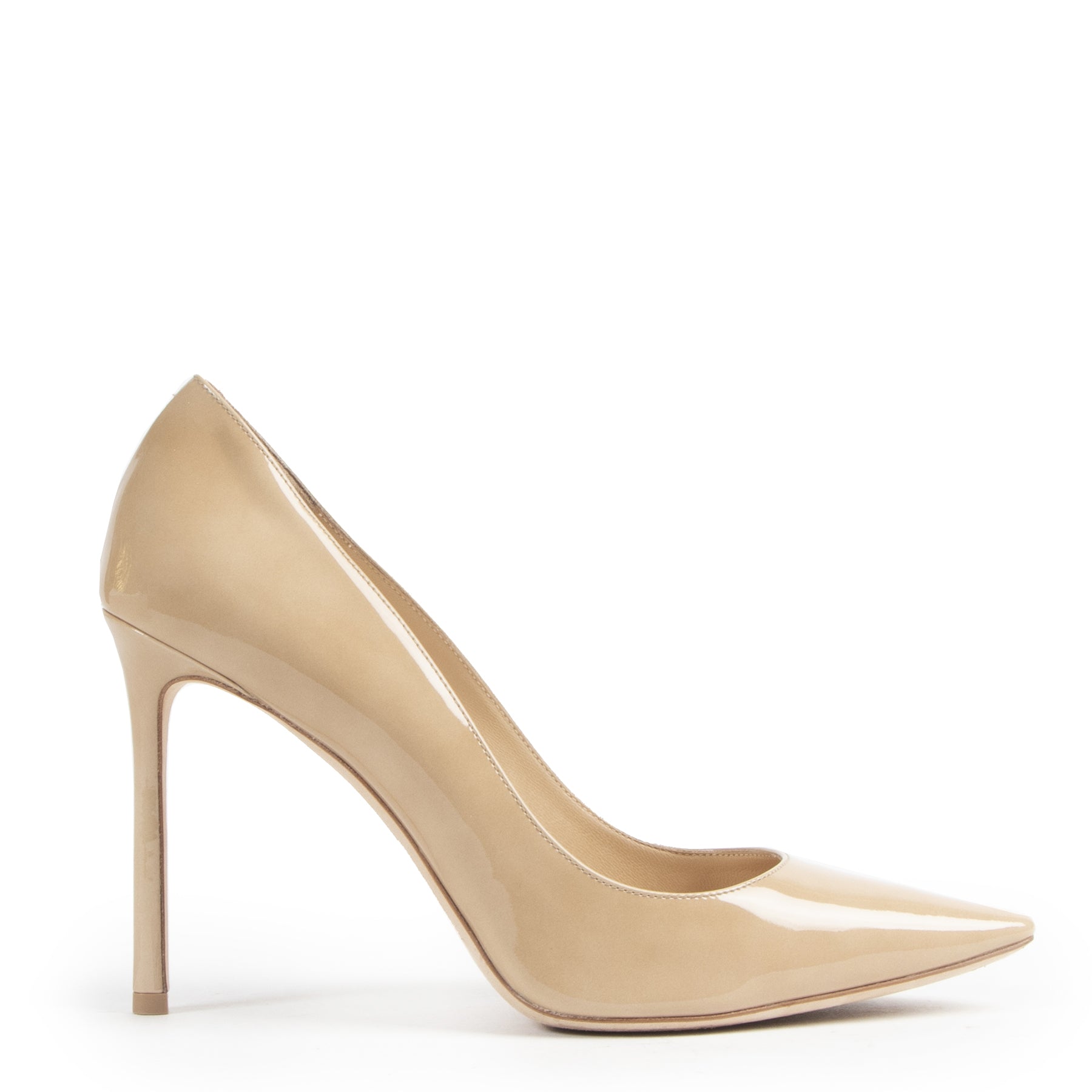 Jimmy Choo Nude Patent Romy 100 Pumps - Size eu 40,5