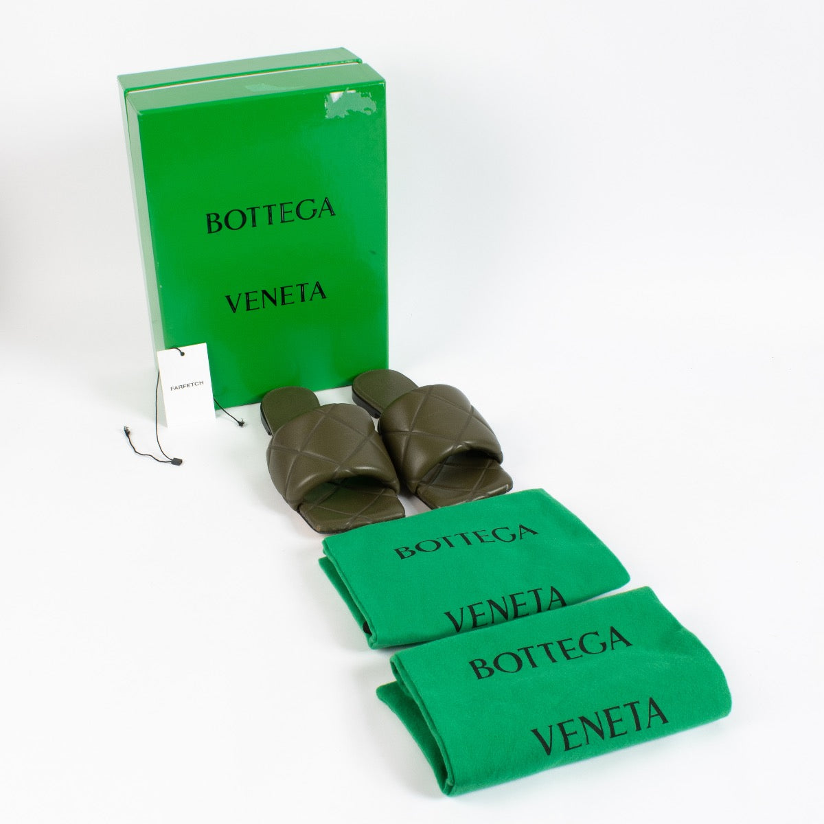 Bottega Veneta Lido Flats Groen - Maat 38