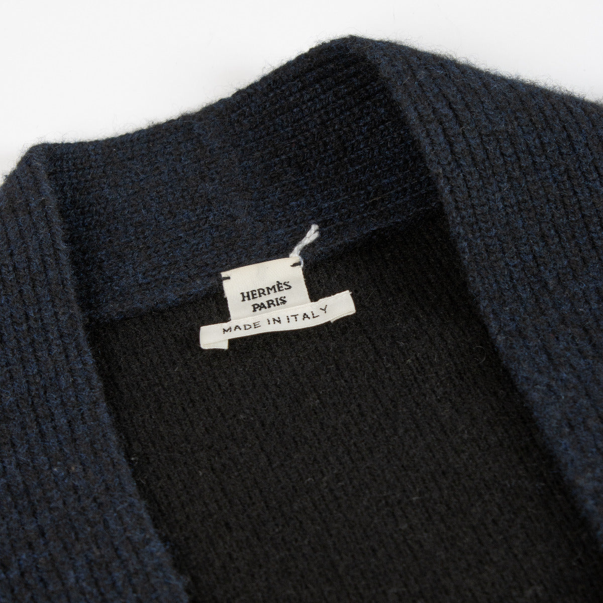 Hermès Marineblauwe Lange Kasjmier Cardigan - maat 38