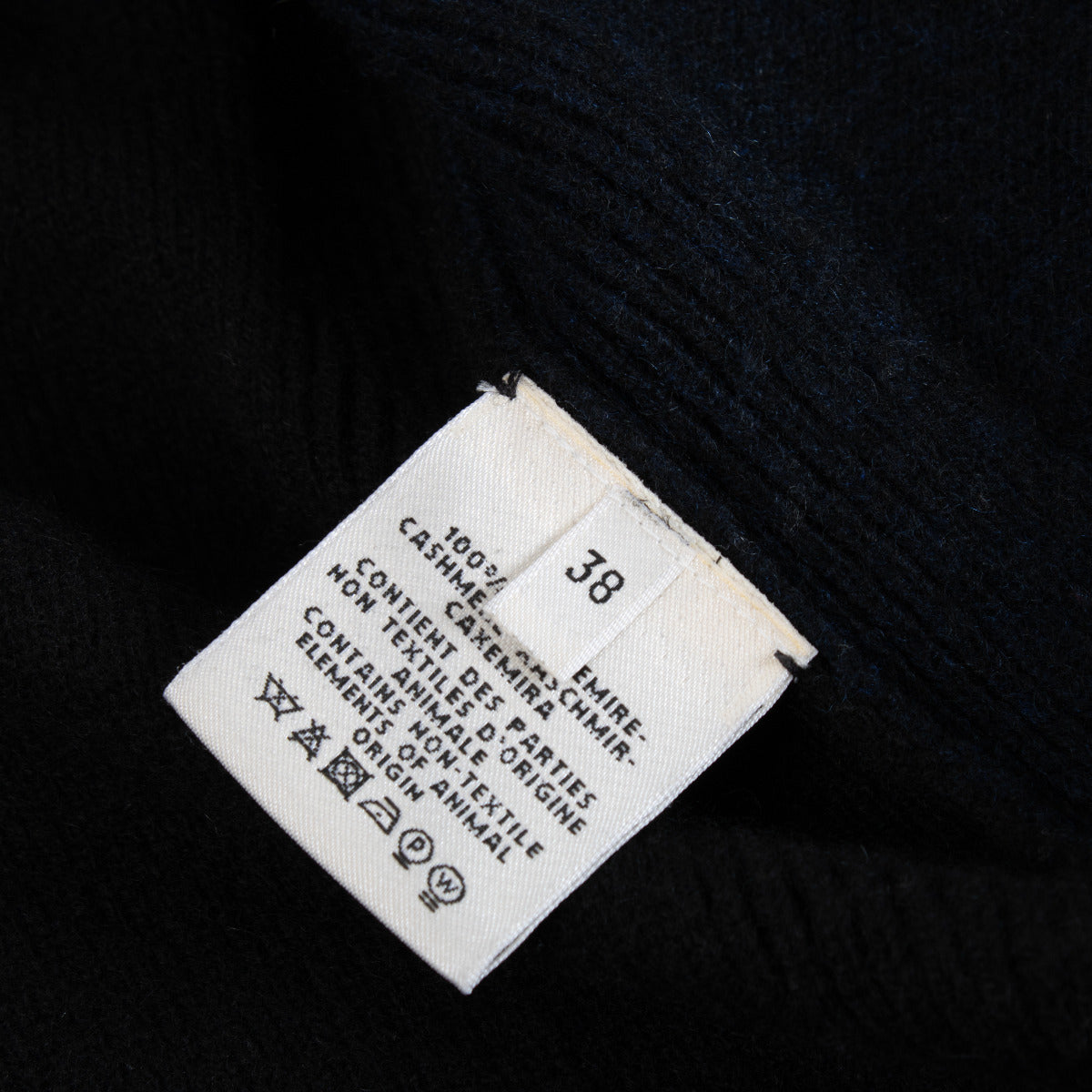 Hermès Marineblauwe Lange Kasjmier Cardigan - maat 38