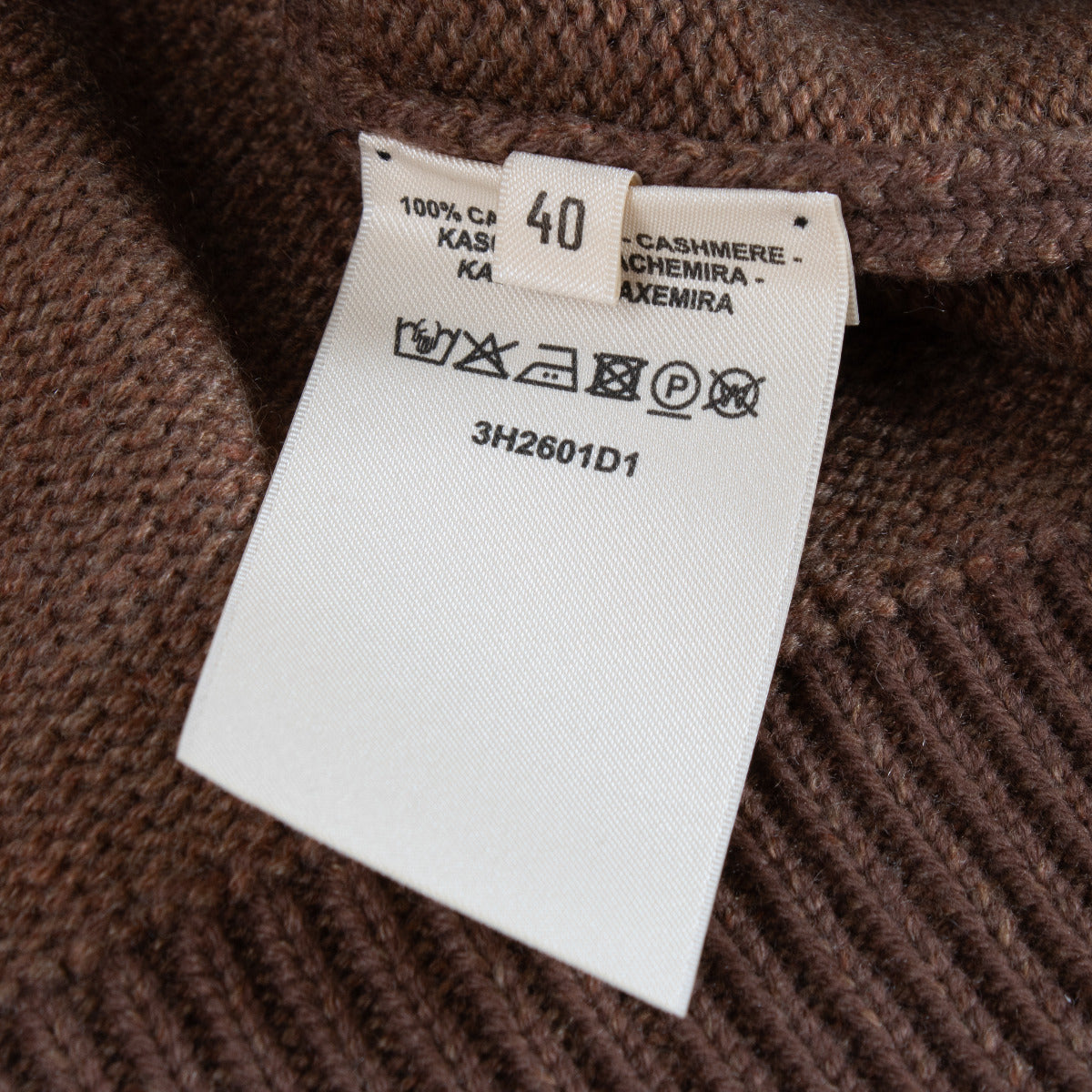 Pull en cachemire tricoté Hermès marron - taille 40