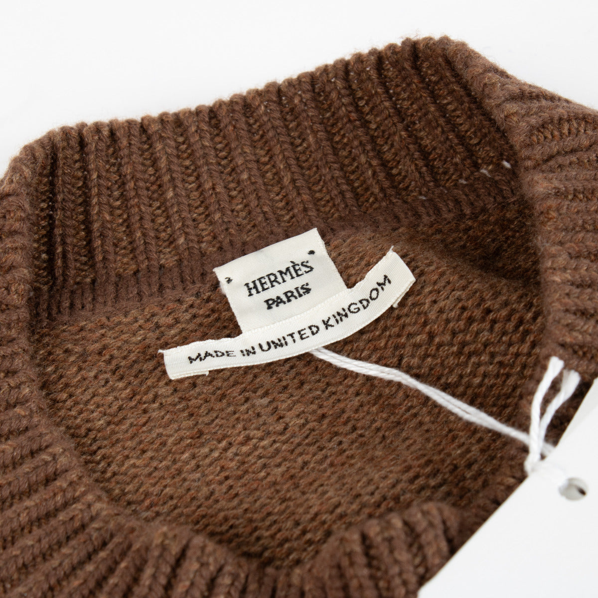 Pull en cachemire tricoté Hermès marron - taille 40