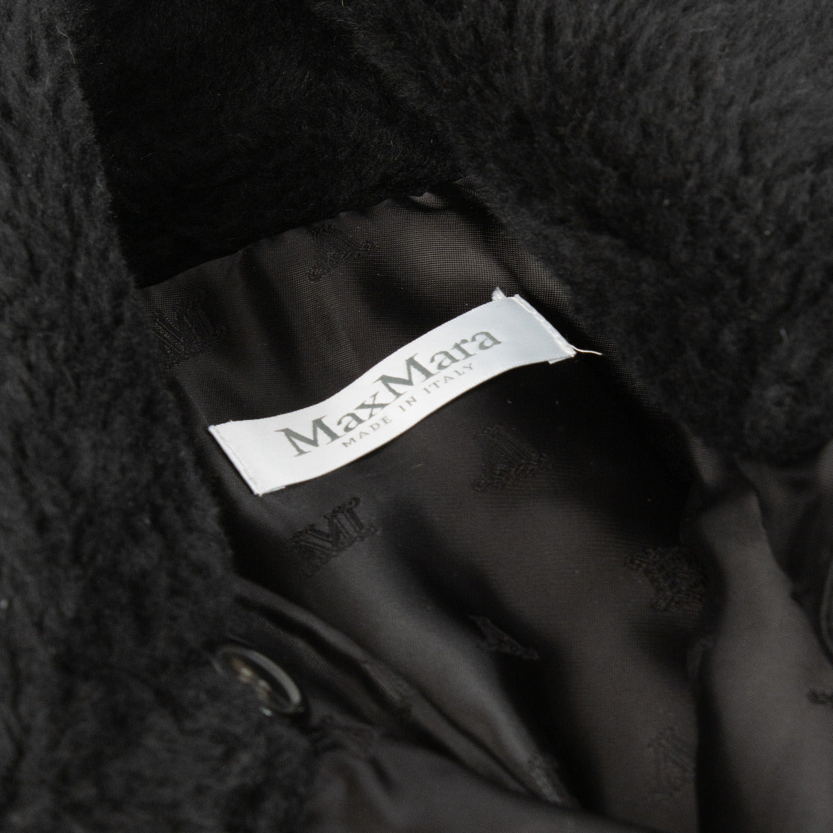 Max Mara Black Teddy Cape Tebe Coat