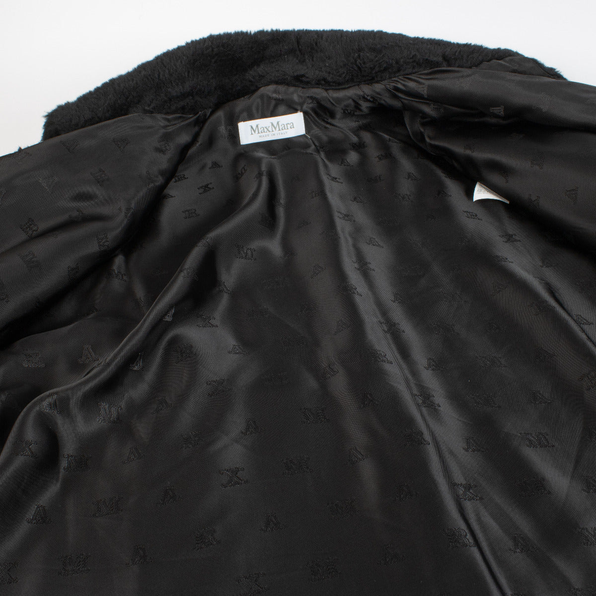 Max Mara Black Teddy Cape Tebe Coat