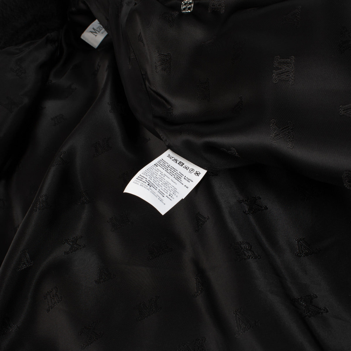 Max Mara Black Teddy Cape Tebe Coat