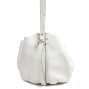 Authentieke Tweedehands Delvaux White Leather Rose des Vents Bucket Bag juiste prijs veilig online shoppen luxe merken webshop winkelen Antwerpen België mode fashion