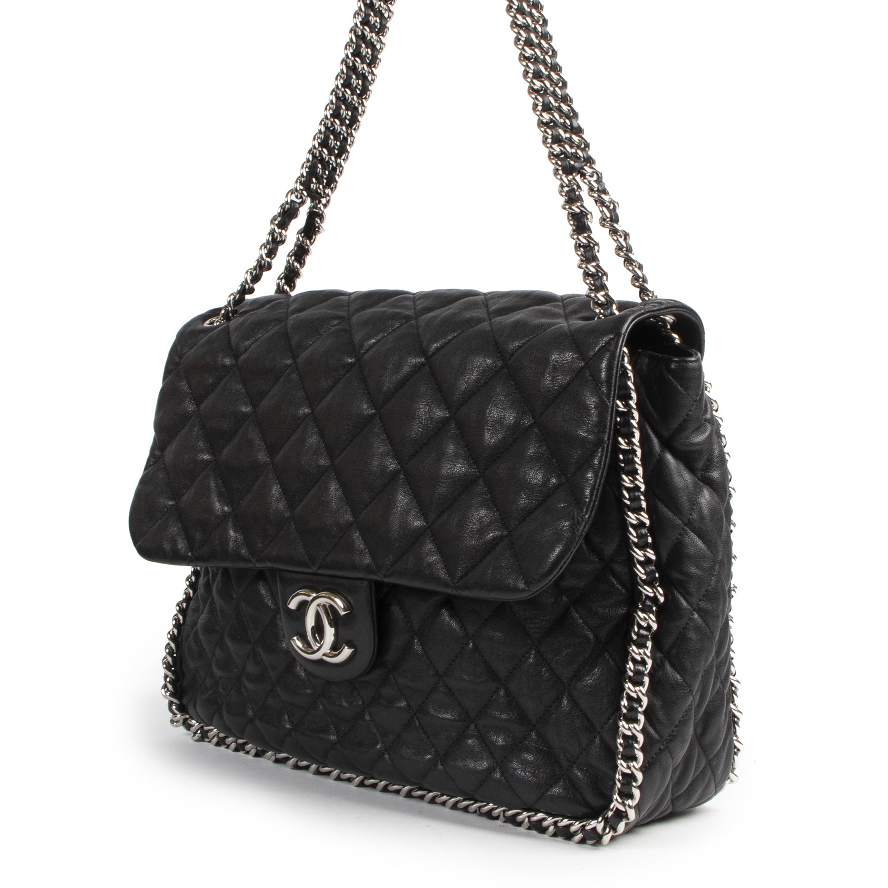 Authentic secondhand Chanel Black Quilted Leather Shoulder Bag designer bags fashion luxury vintage webshop safe secure online shopping