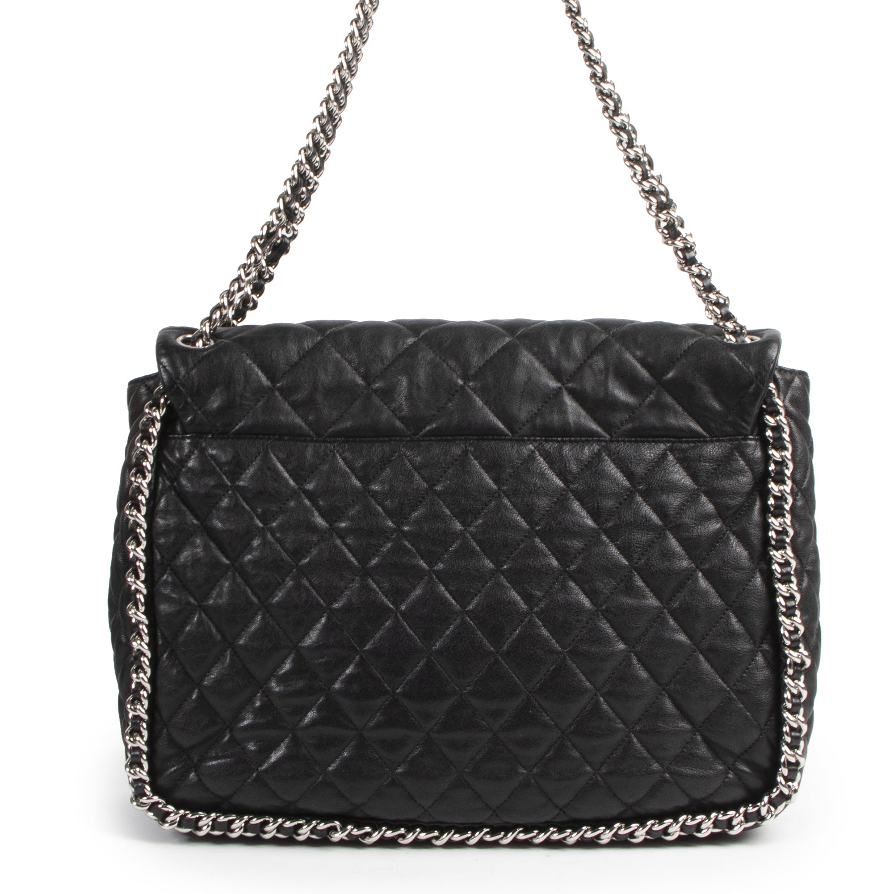 Authentieke Tweedehands Chanel Black Quilted Leather Shoulder Bag juiste prijs veilig online shoppen luxe merken webshop winkelen Antwerpen België mode fashion