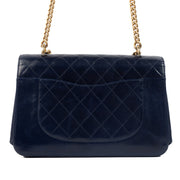 Shop safe online at Labellov in Antwerp, Brussels and Knokke this 100% authentic second hand Chanel Blue Aged Calfskin Flap Bag