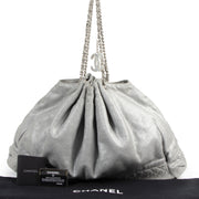 Authentieke Tweedehands Chanel Melrose Cabas Tote Fabric Grey Shoulder Bag juiste prijs veilig online shoppen luxe merken webshop winkelen Antwerpen België mode fashion