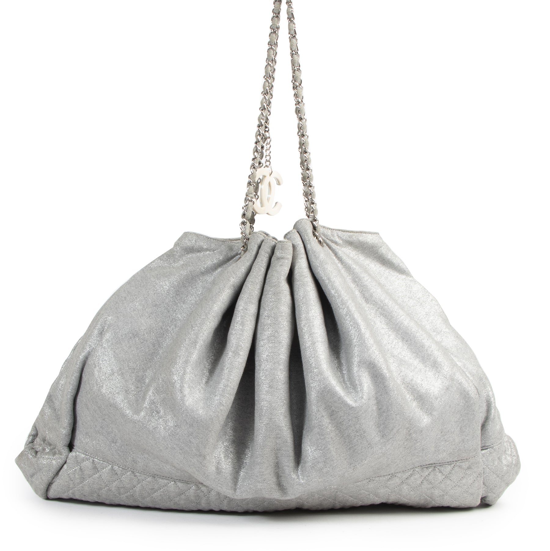 Chanel Melrose Cabas Tote Fabric Grey Shoulder Bag – Labellov