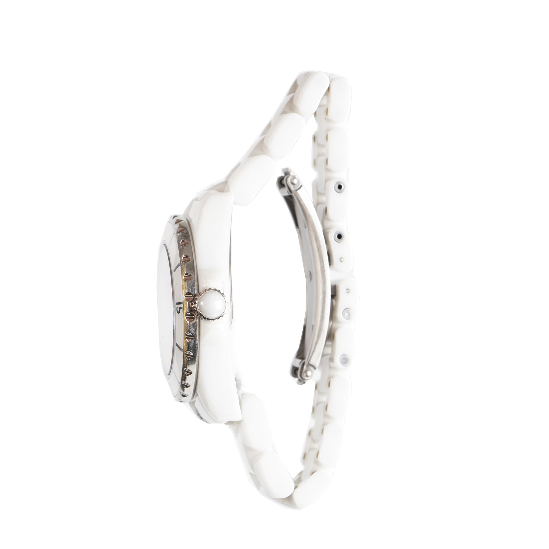 Authentieke Tweedehands Chanel J12 H2423 White Ceramic Watch juiste prijs veilig online shoppen luxe merken webshop winkelen Antwerpen België mode fashion