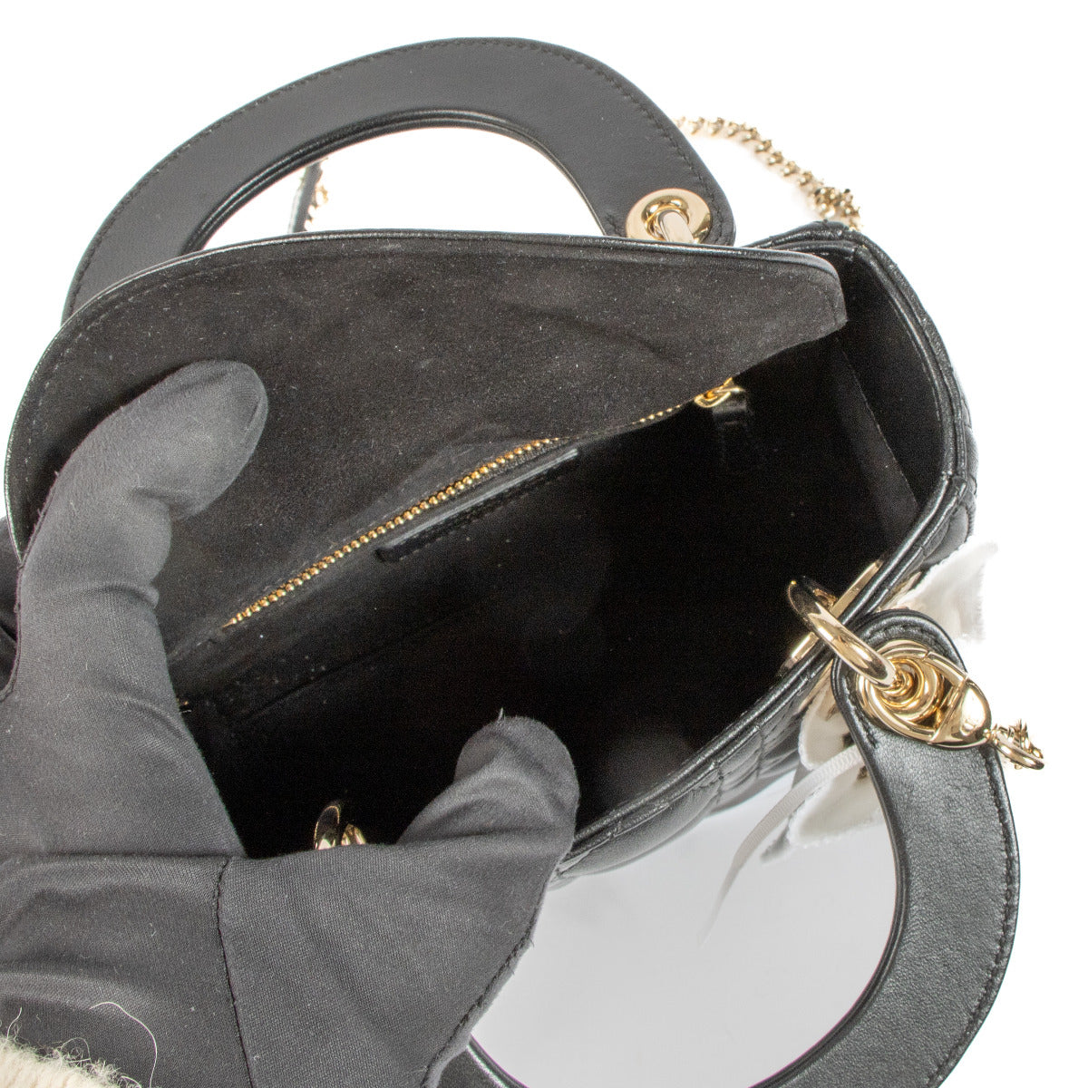 Christian Dior Black Cannage Mini Lady Dior Bag