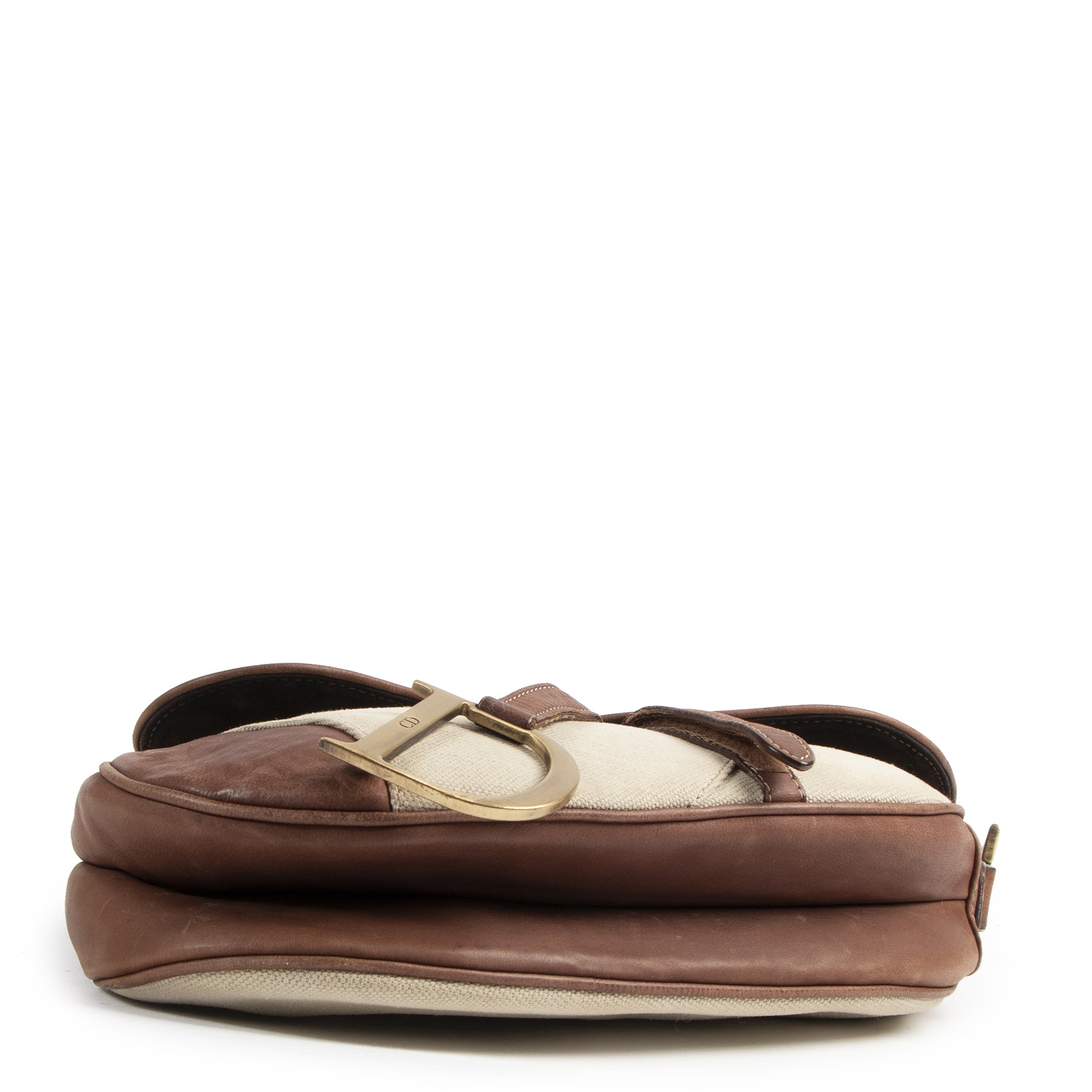 Authentic secondhand Dior Beige Saddle Bag designer bags fashion luxury vintage webshop safe secure online shopping