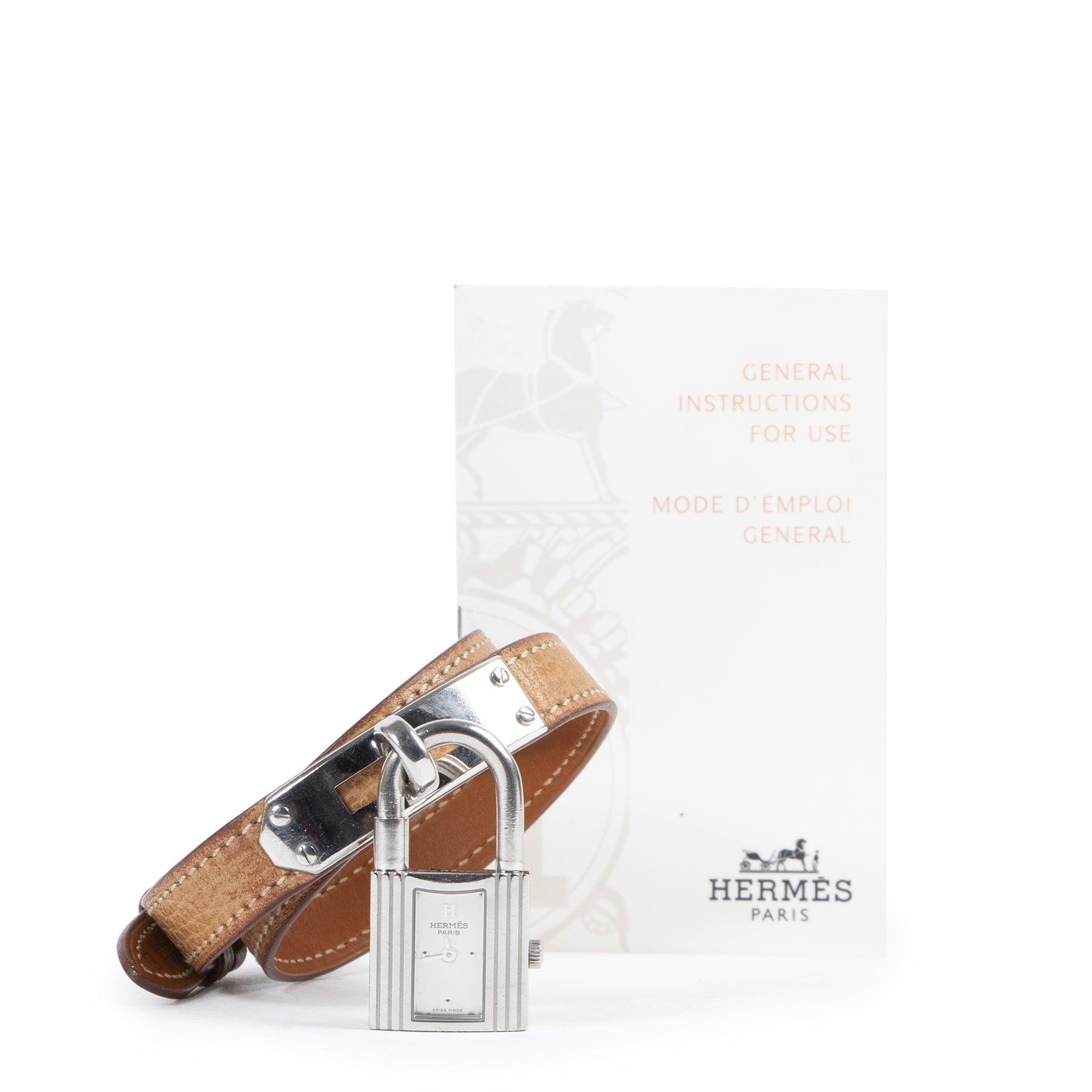 Authentieke Tweedehands Hermès Kelly Silver Watch - Size Large juiste prijs veilig online shoppen luxe merken webshop winkelen Antwerpen België mode fashion