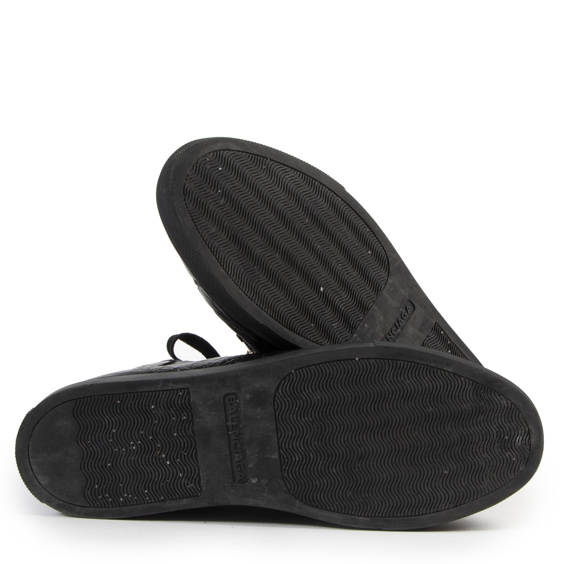 Authentieke Tweedehands Balenciaga Black Arena High Shiny Leather Sneakers - Size 40 juiste prijs veilig online shoppen luxe merken webshop winkelen Antwerpen België mode fashion